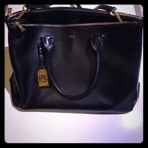 Newbury Large Black Leather Satchel